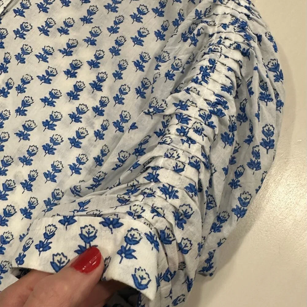 Erica Wilson (iykyk) Floral Airy Blockprint Blouse - Picture 5 of 5